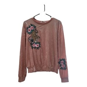 H&M Pink Embellished Sweatshirt Hoodie